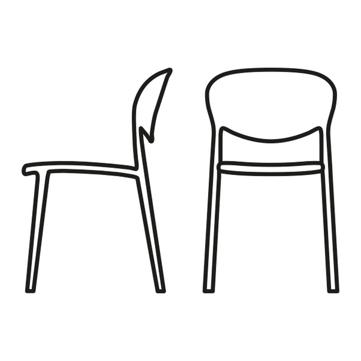 Abby Dining Chair by Connubia line drawing