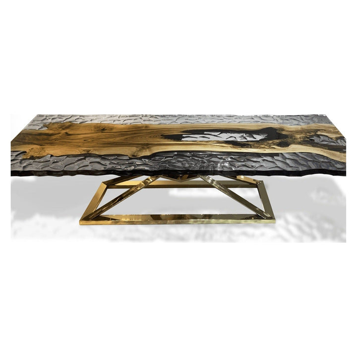 Abruzzo Walnut Wood Wavy Dining Table Arditi Collection