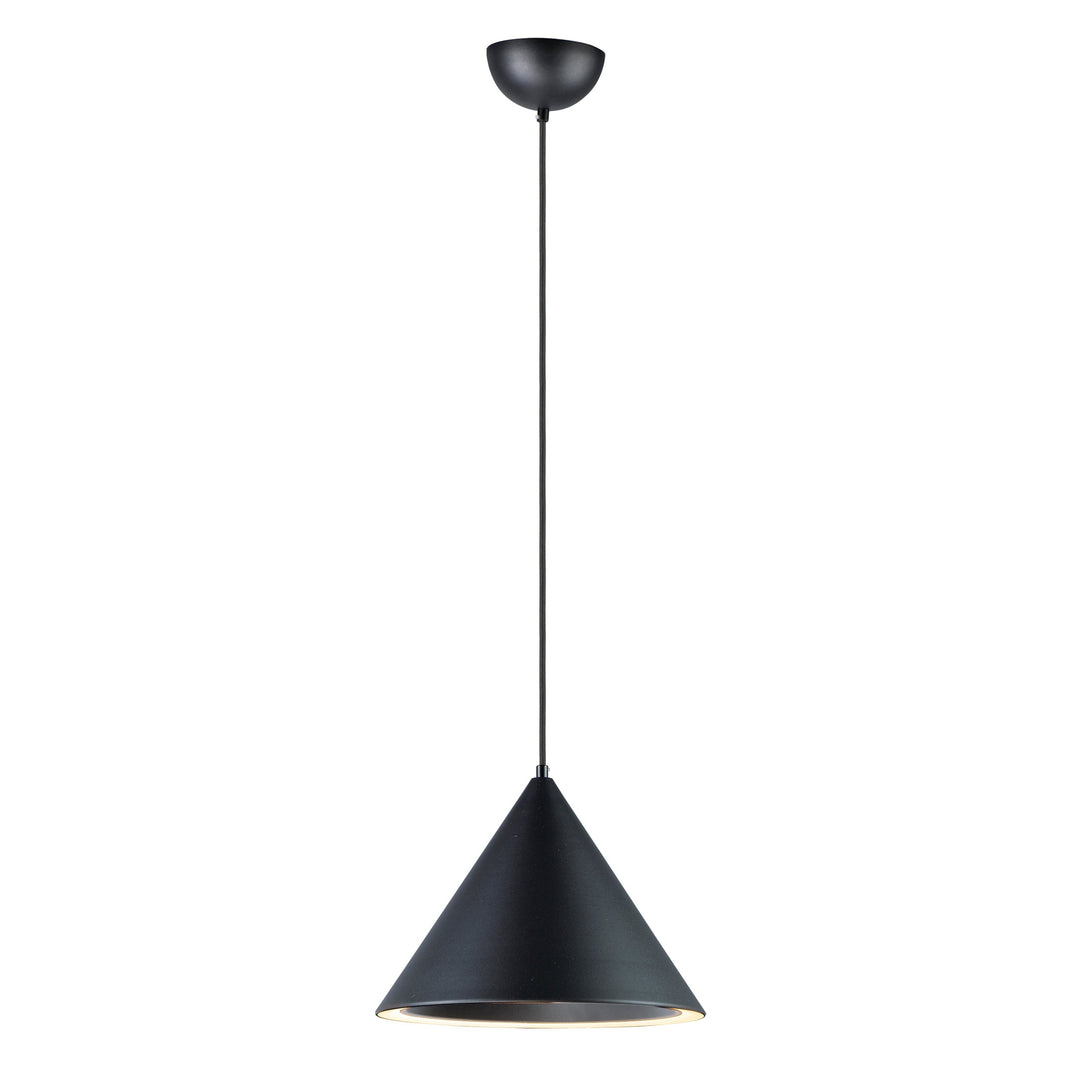 Abyss 1-Light LED Pendant (12.5" W) by ET2 Lighting in Black, front view