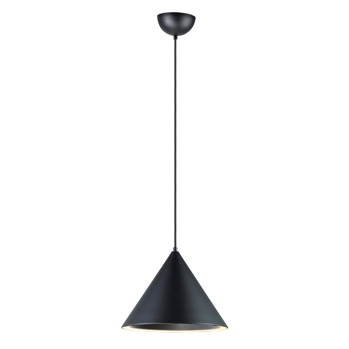 Abyss 1-Light LED Pendant (12.5" W) by ET2 Lighting in Black, front view