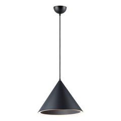 Abyss 1-Light LED Pendant (15.75" W) by ET2 Lighting in Black, front view