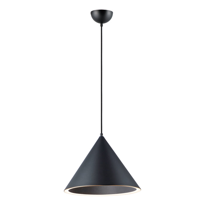 Abyss 1-Light LED Pendant (15.75" W) by ET2 Lighting in Black, front view