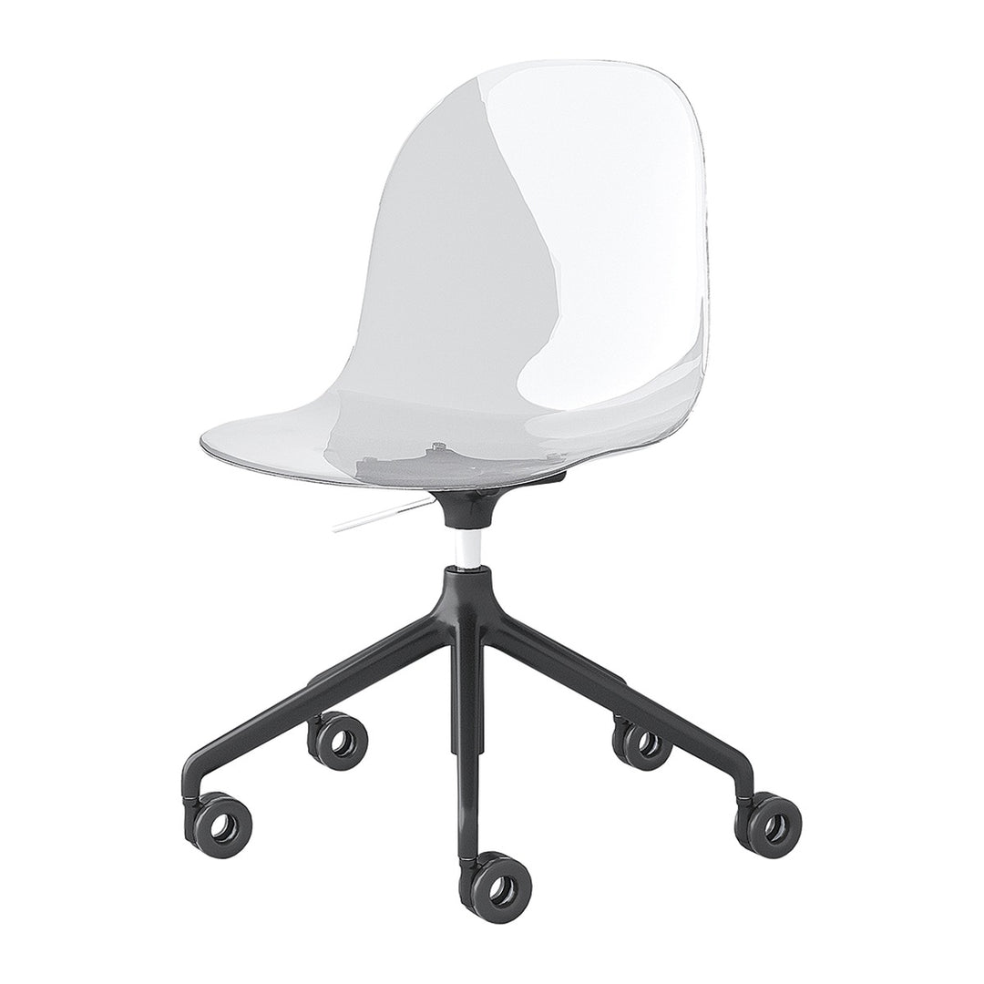 Academy Clear Aluminum Office Chair by Connubia, white background