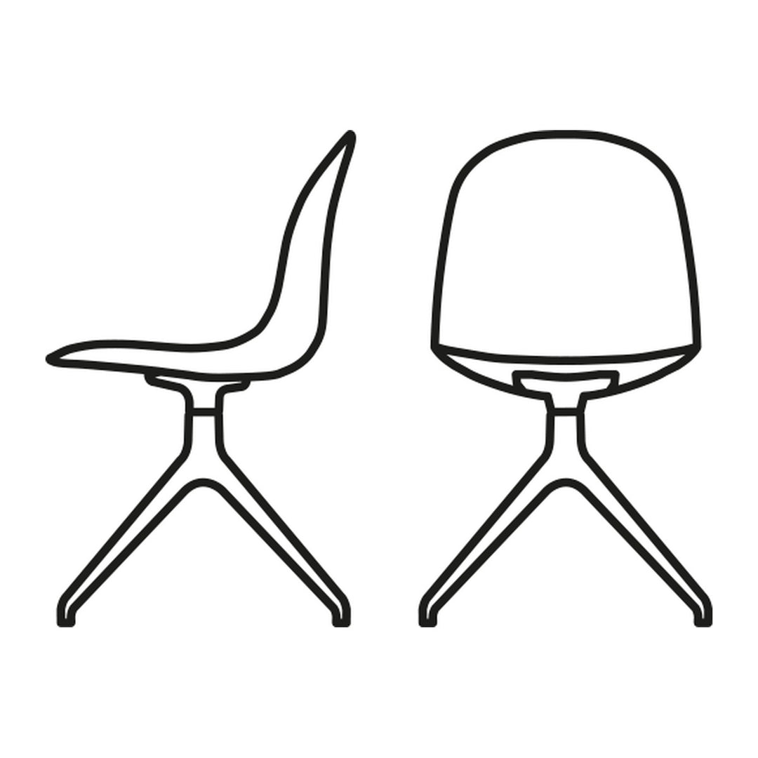 Academy Aluminum Swivel Dining Chair by Connubia line drawing