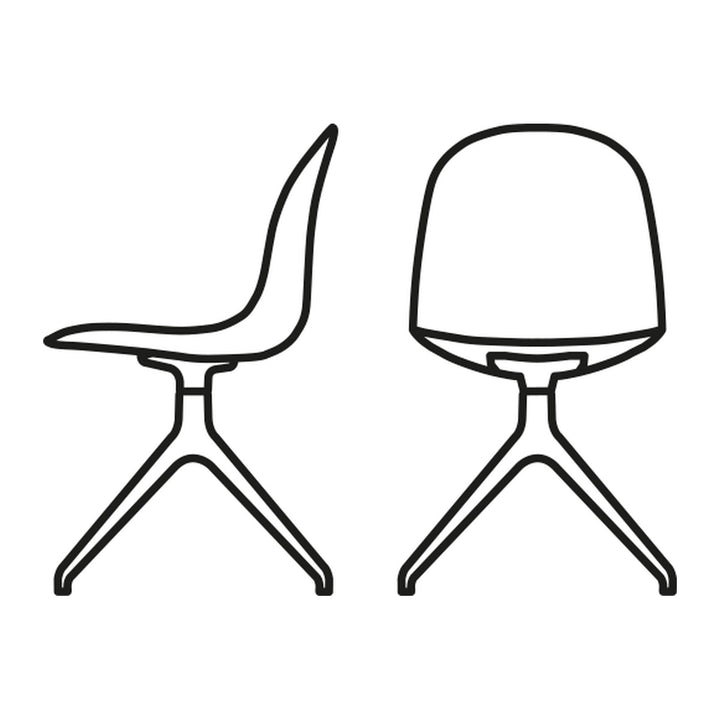 Academy Clear Aluminum Swivel Dining Chair by Connubia, white background