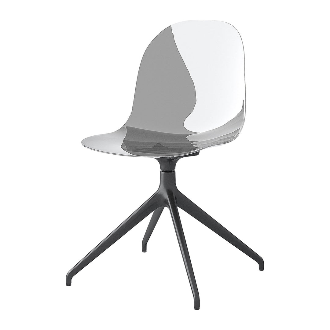 Academy Clear Aluminum Swivel Dining Chair by Connubia finish option, white background