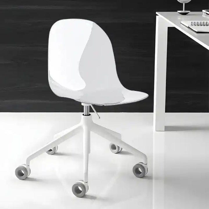 Academy Clear Aluminum Office Chair by Connubia in a styled interior