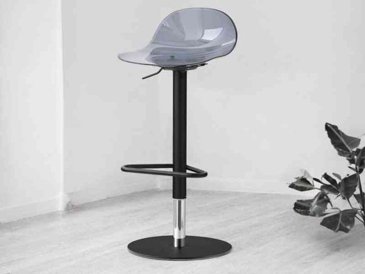 Academy Clear Metal Adjustable Stool by Connubia in a styled interior