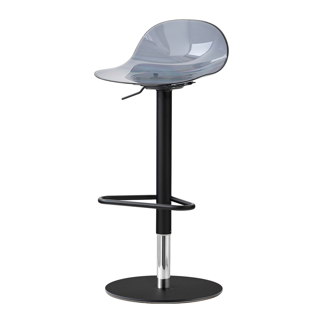 Academy Clear Metal Adjustable Stool by Connubia, white background