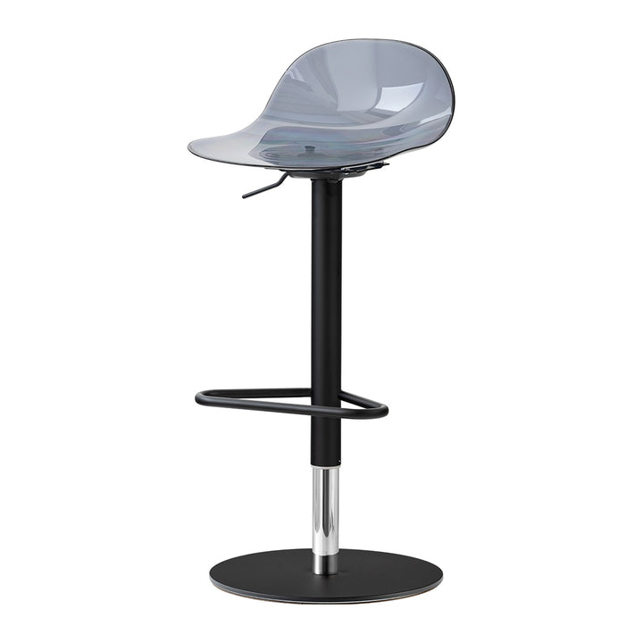 Academy Clear Metal Adjustable Stool by Connubia, white background