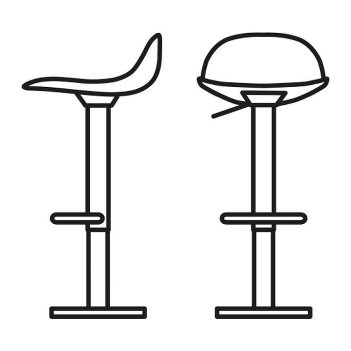 Academy Clear Metal Adjustable Stool by Connubia finish option, white background
