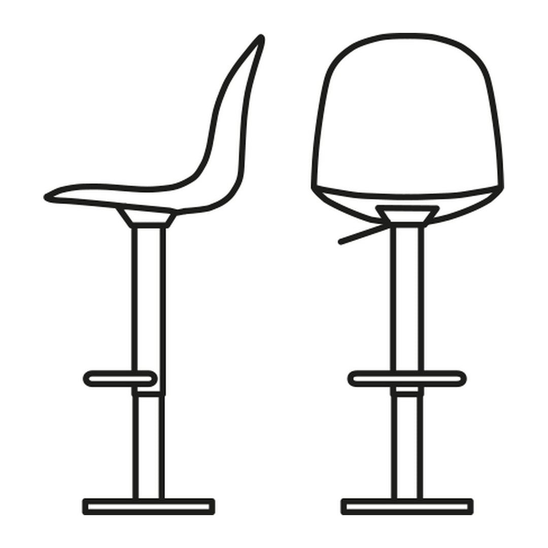 Academy Metal Adjustable Stool by Connubia line drawing