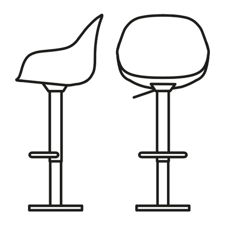 Academy Metal Adjustable Stool with Arms by Connubia finish option, white background