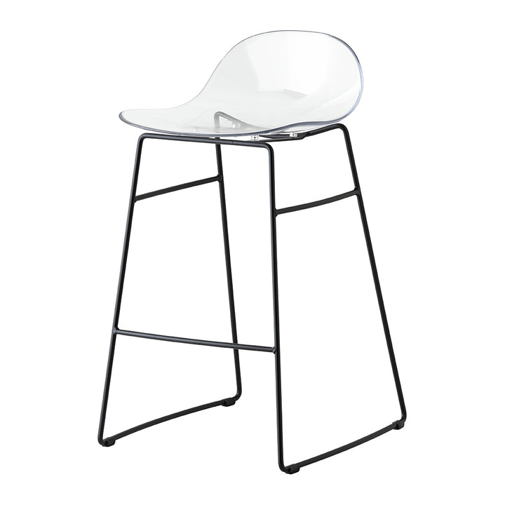 Academy Clear Metal Counter Stool by Connubia, white background