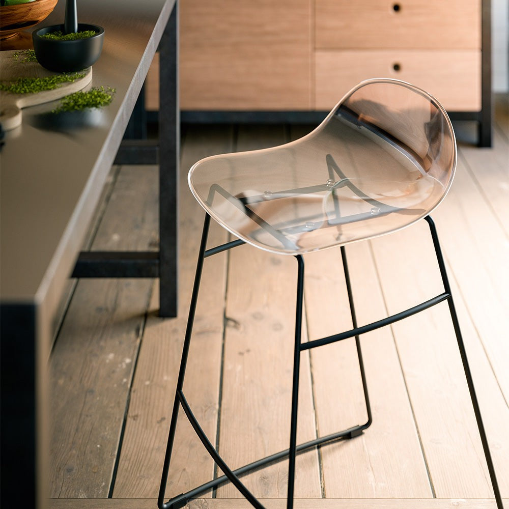 Academy Clear Metal Counter Stool by Connubia detail view
