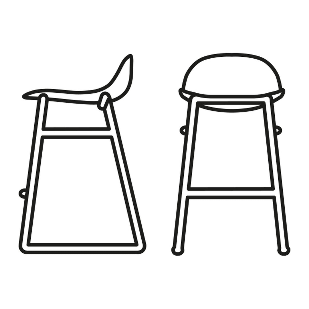 Academy Clear Metal Counter Stool by Connubia finish option, white background