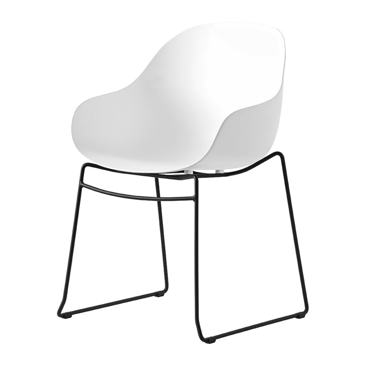 Academy Stackable Metal Dining Armchair by Connubia, white background