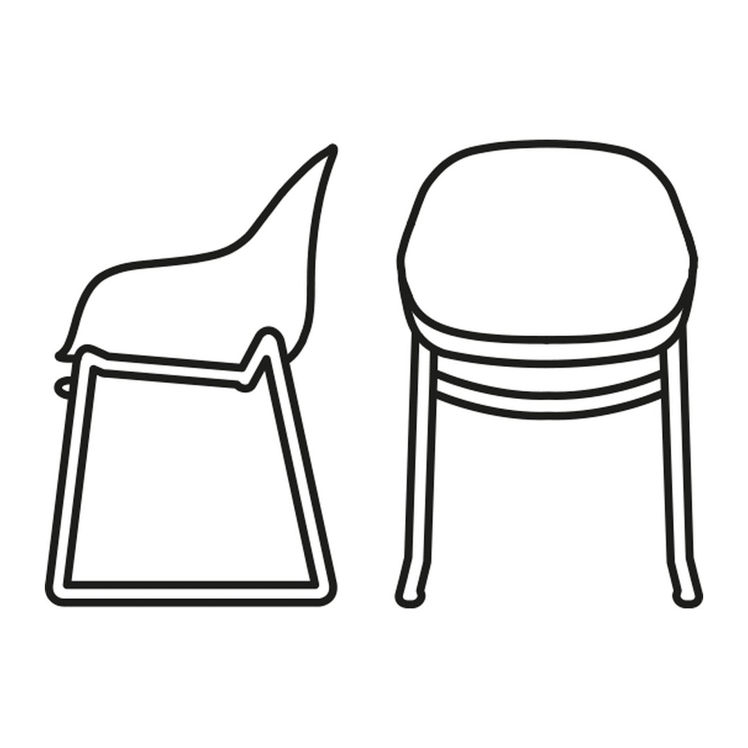 Academy Stackable Metal Dining Armchair by Connubia finish option, white background