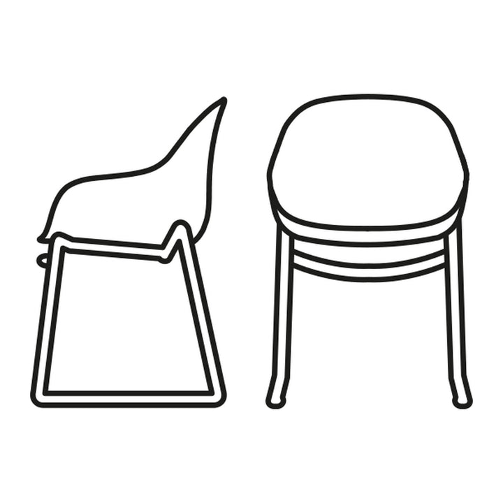 Academy Stackable Metal Dining Armchair by Connubia finish option, white background