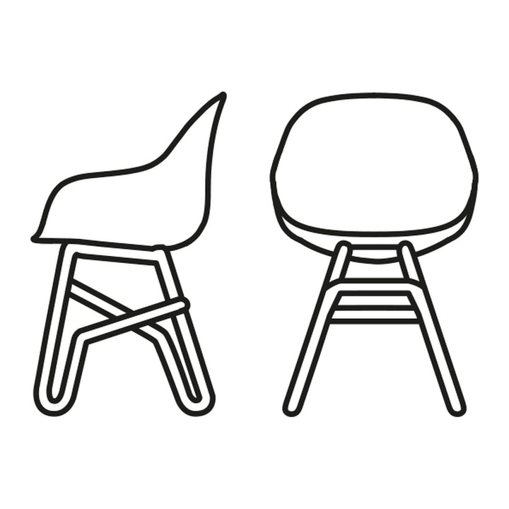 Academy Metal Dining Armchair by Connubia finish option, white background