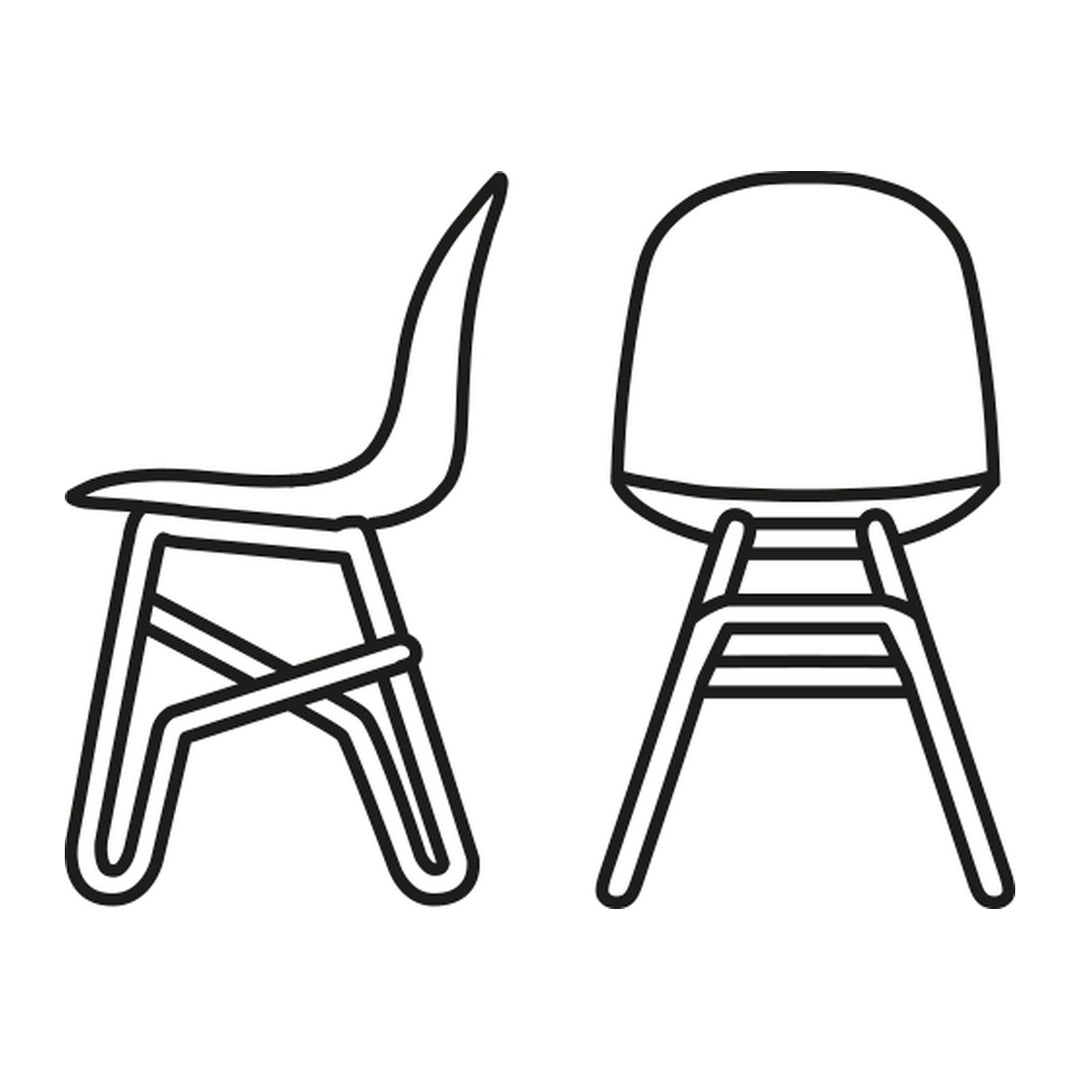 Academy Metal Dining Chair by Connubia line drawing