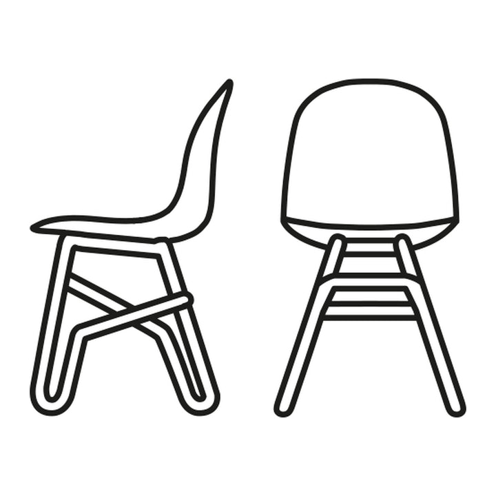 Academy Metal Dining Chair by Connubia line drawing
