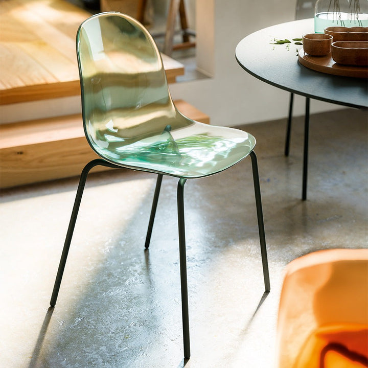 Academy Clear Metal Dining Chair by Connubia detail view