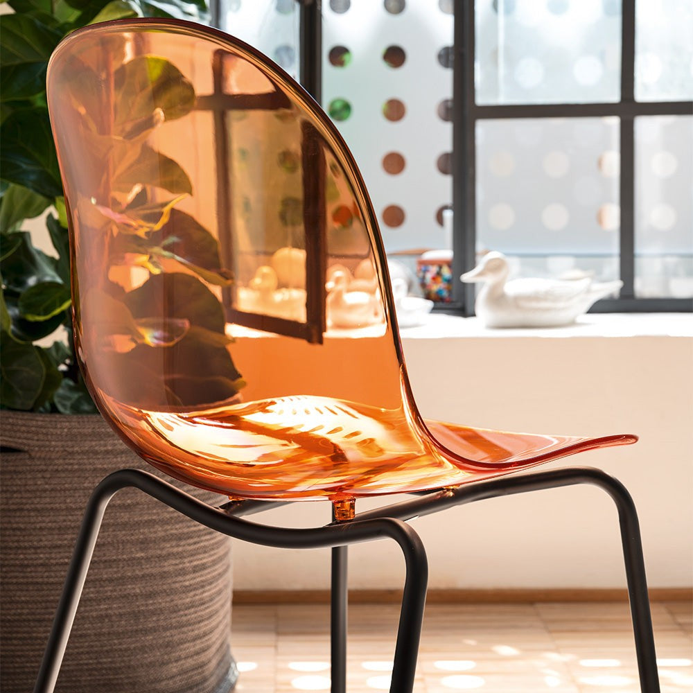Academy Clear Metal Dining Chair by Connubia detail view