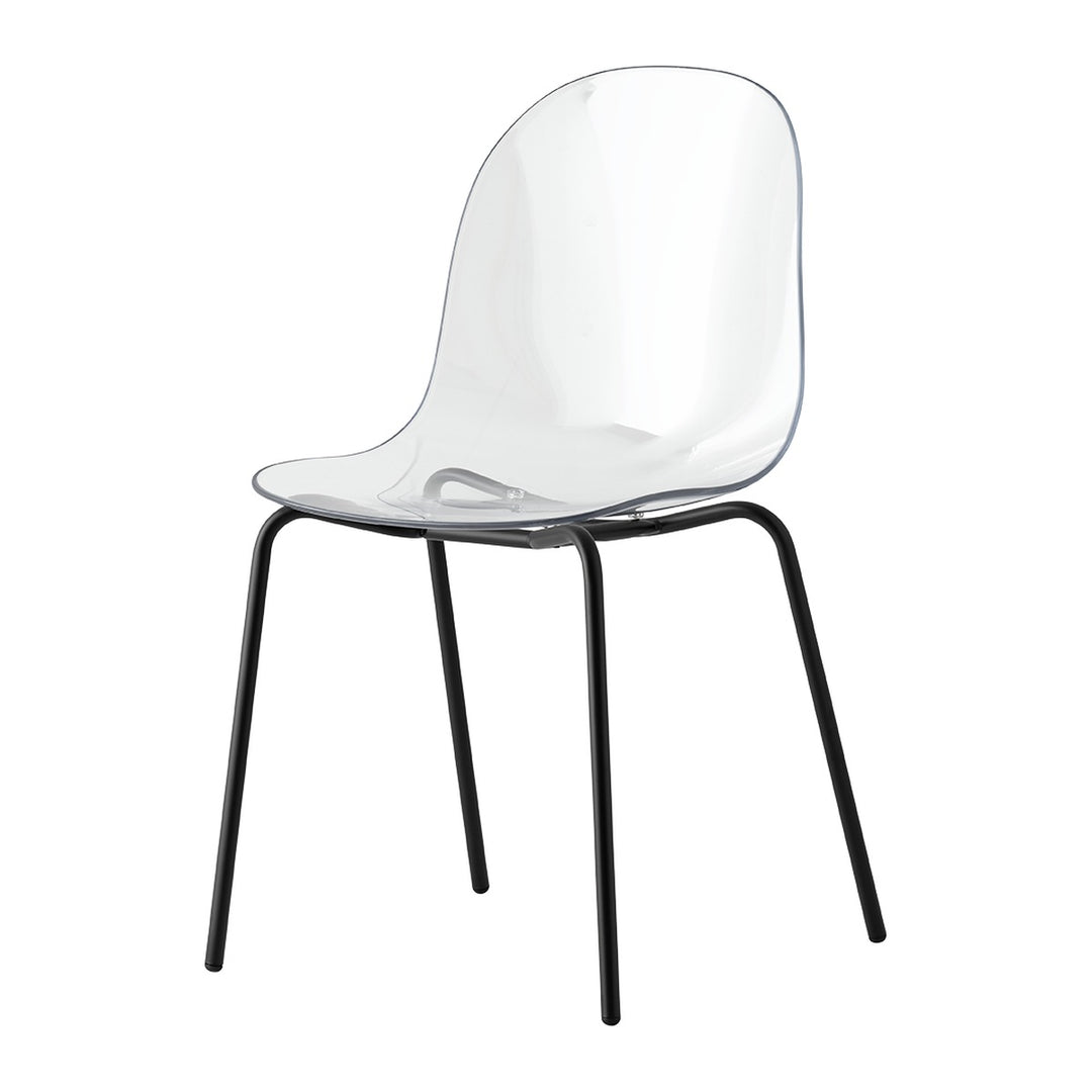 Academy Clear Metal Dining Chair by Connubia finish option, white background