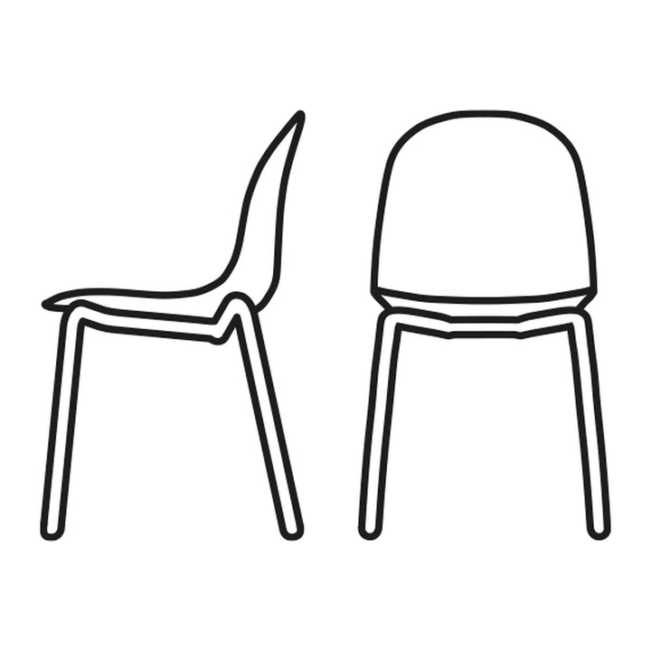 Academy Clear Metal Dining Chair by Connubia line drawing