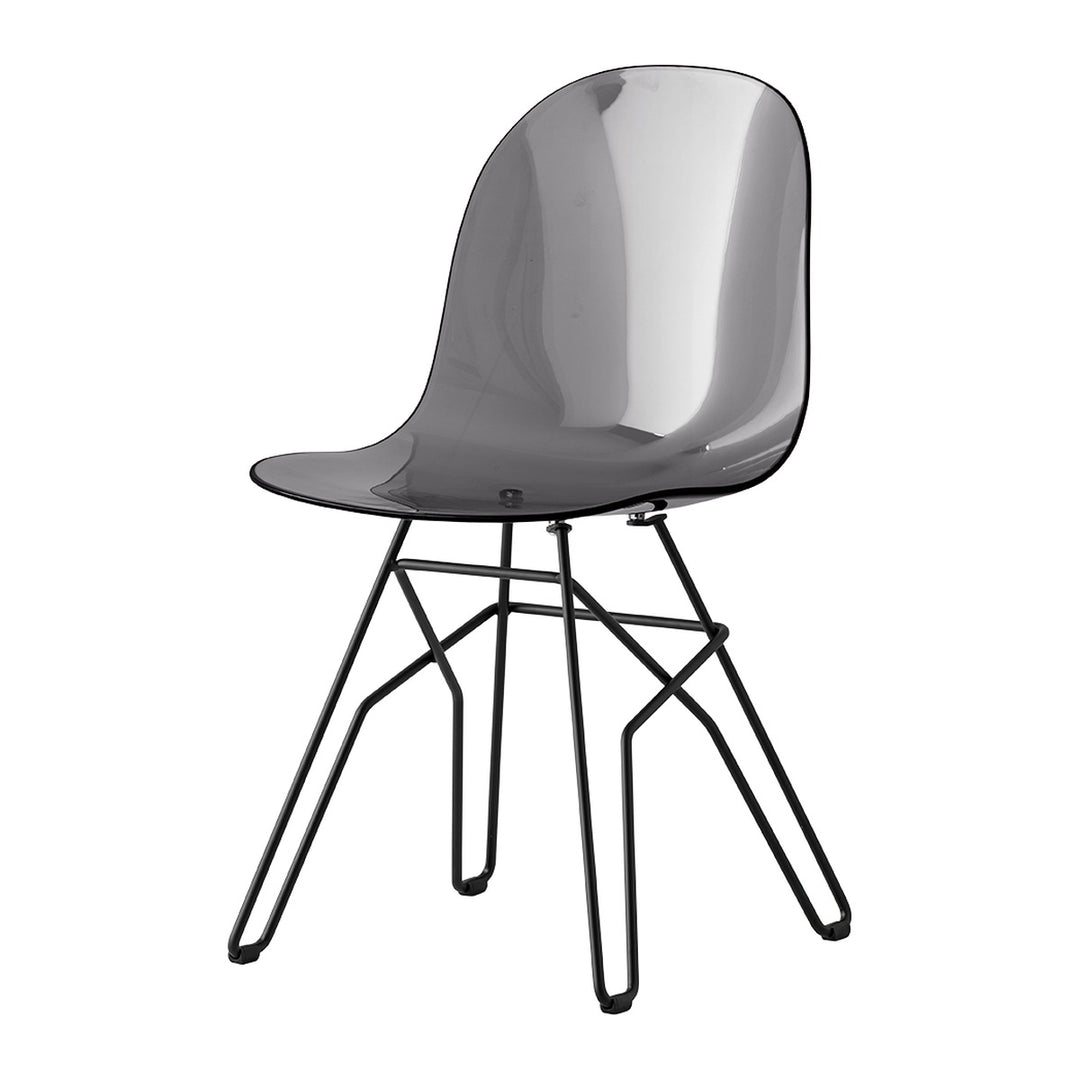 Academy Clear Metal Crossbar Dining Chair by Connubia, white background