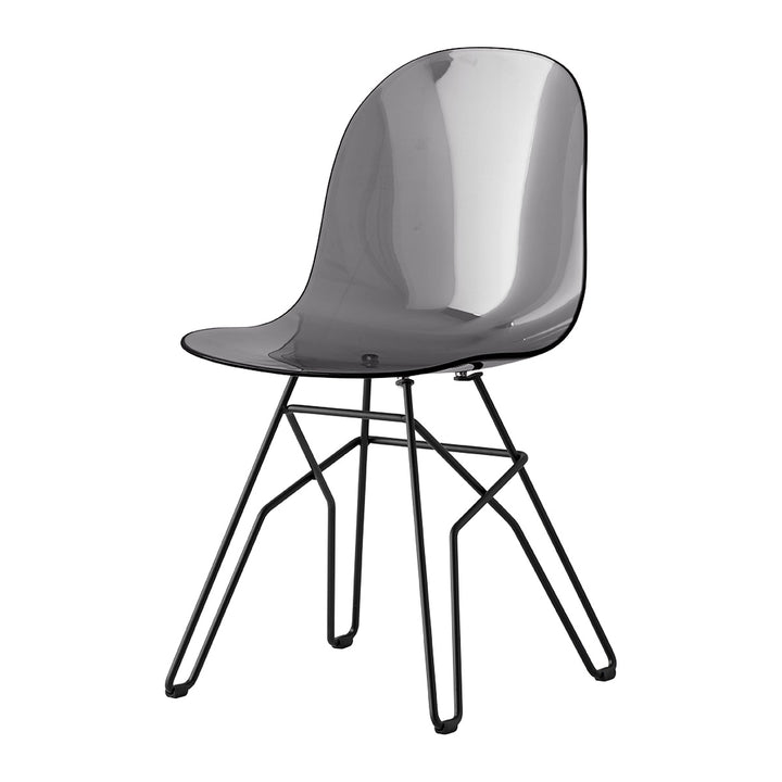 Academy Clear Metal Crossbar Dining Chair by Connubia, white background