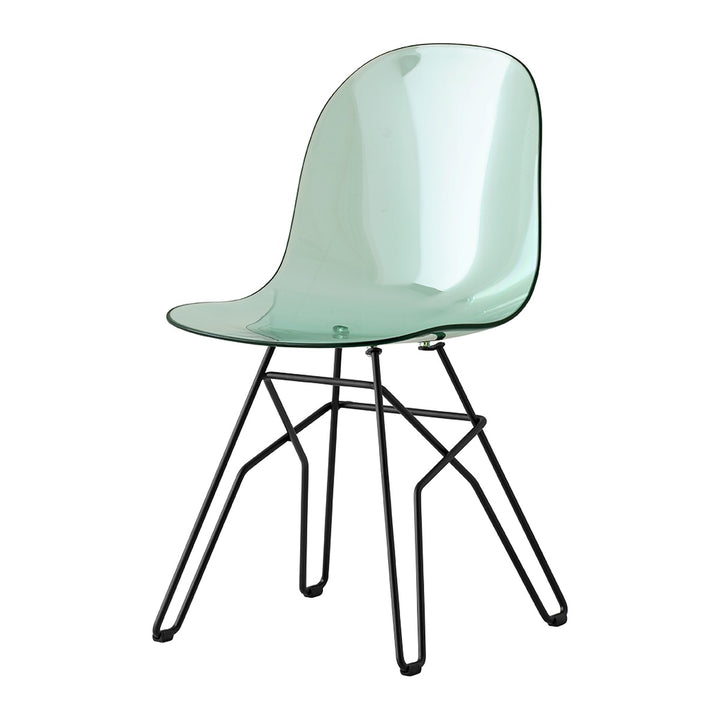 Academy Clear Metal Crossbar Dining Chair by Connubia finish option, white background