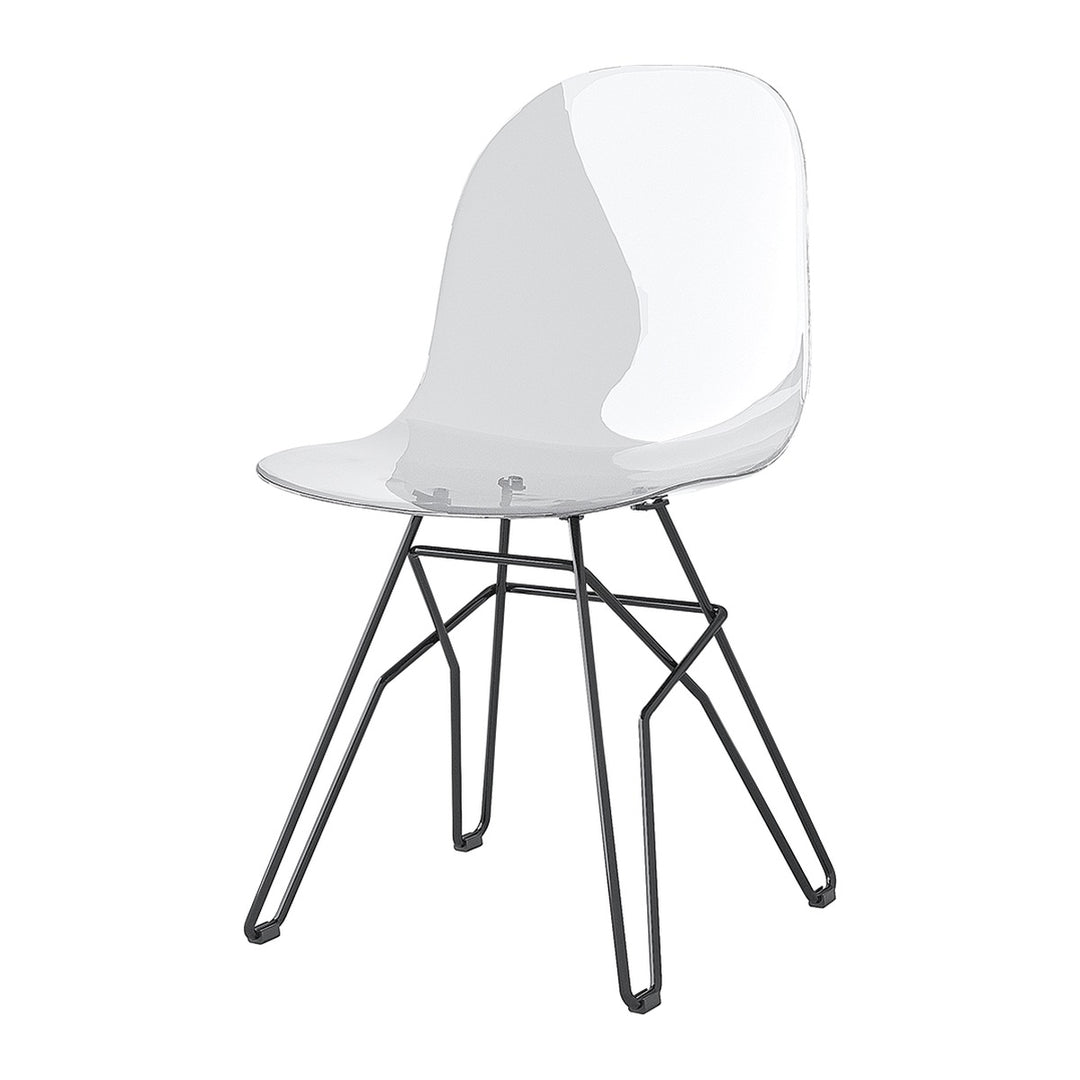 Academy Clear Metal Crossbar Dining Chair by Connubia finish option, white background