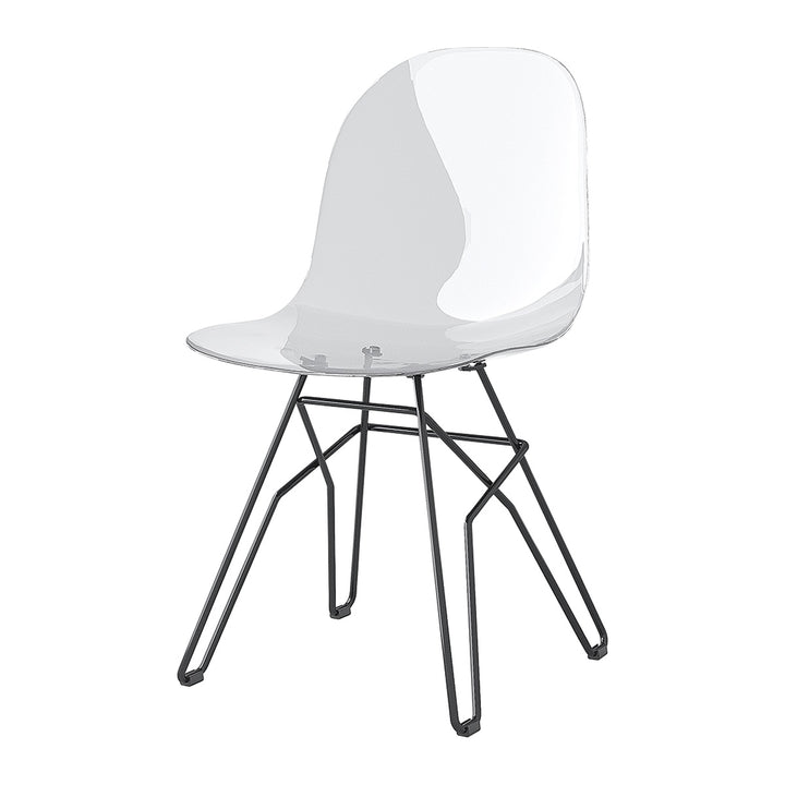 Academy Clear Metal Crossbar Dining Chair by Connubia finish option, white background