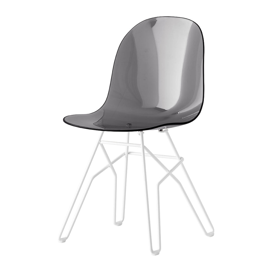 Academy Clear Metal Crossbar Dining Chair by Connubia finish option, white background