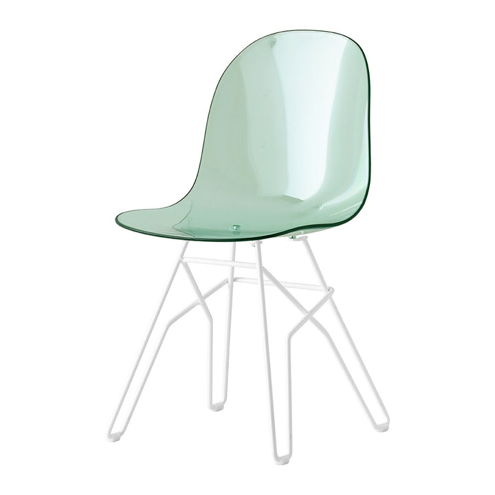 Academy Clear Metal Crossbar Dining Chair by Connubia finish option, white background