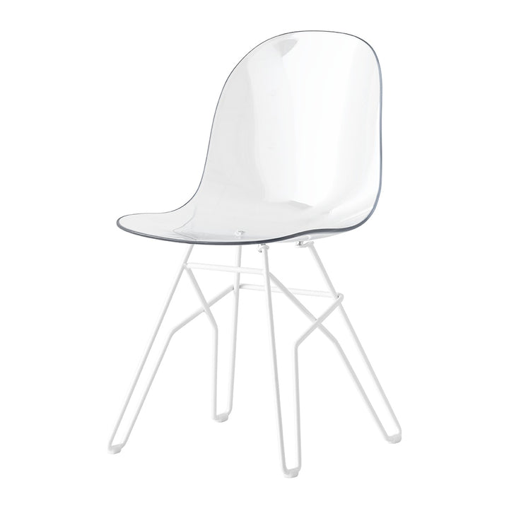 Academy Clear Metal Crossbar Dining Chair by Connubia finish option, white background