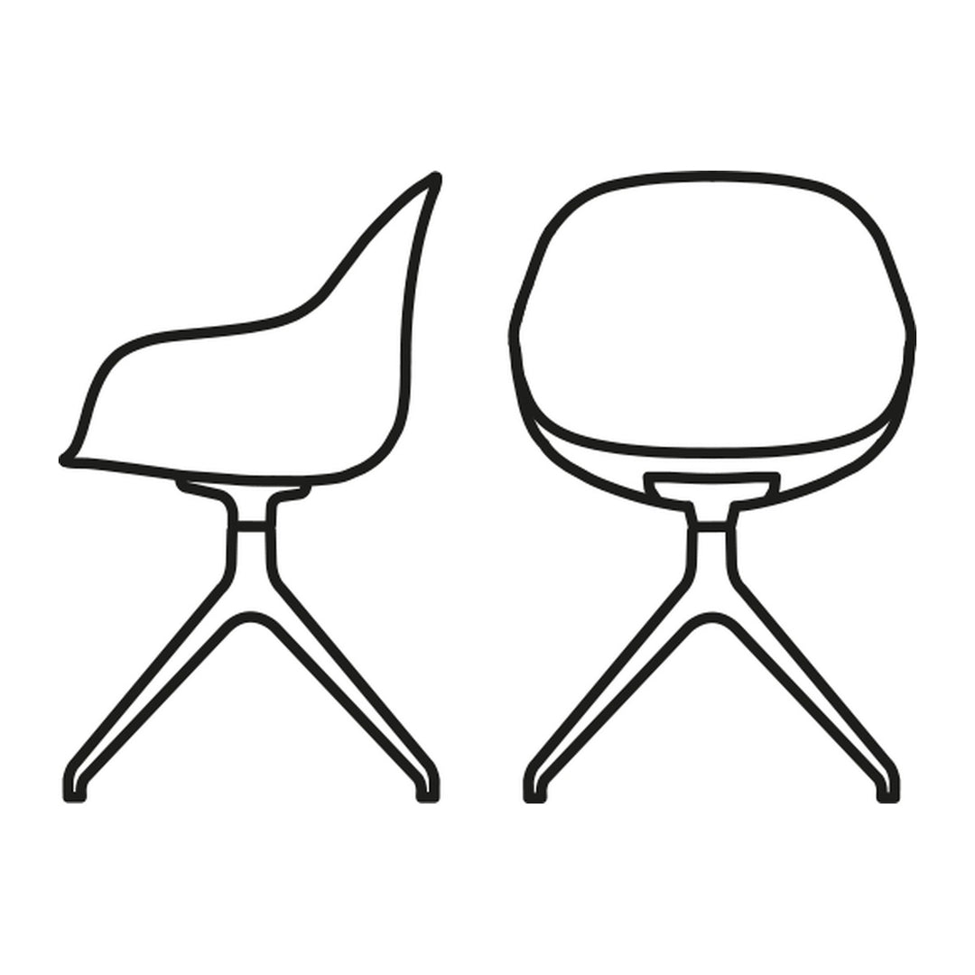 Academy Swivel Dining Armchair by Connubia, white background