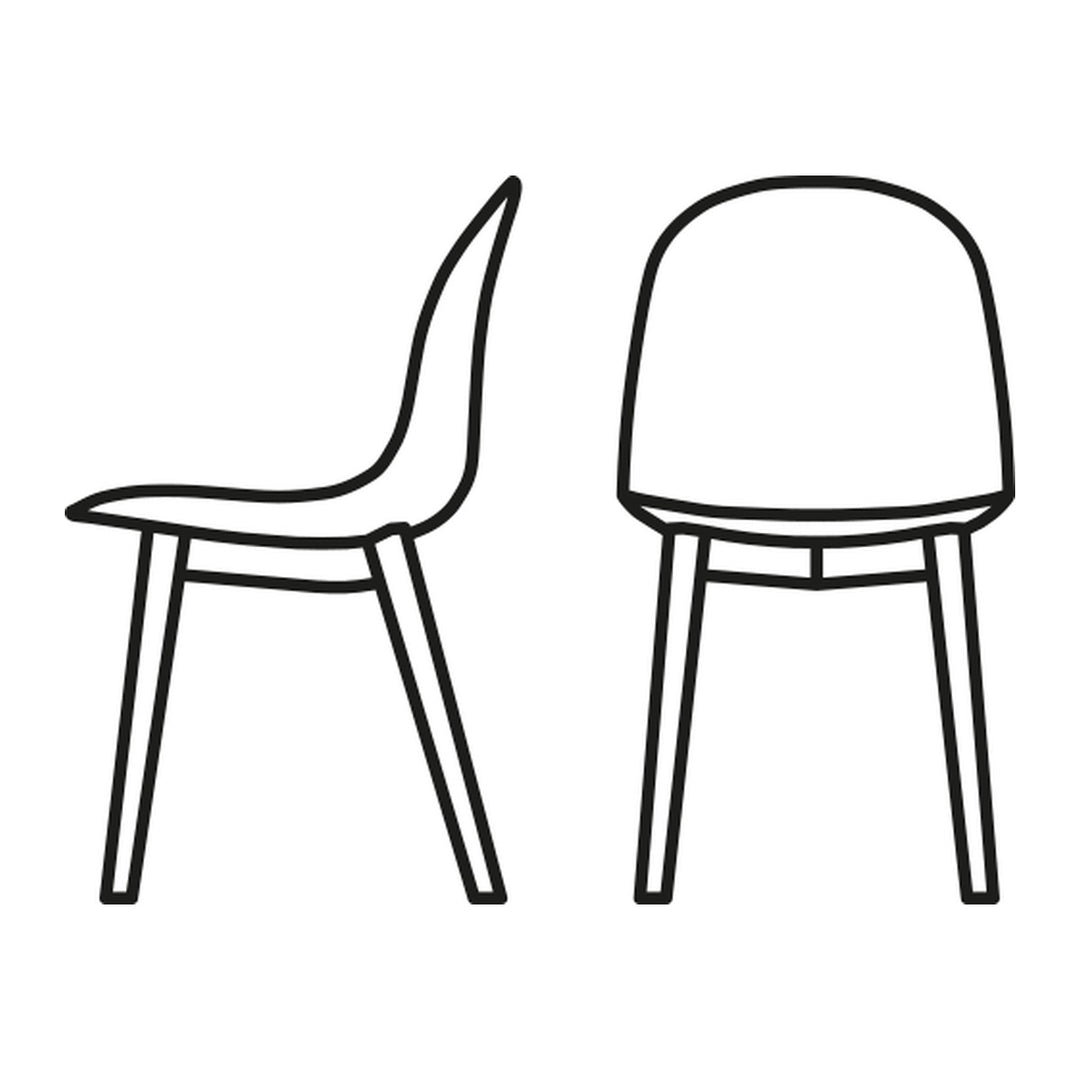 Academy Upholstered Dining Chair by Connubia line drawing