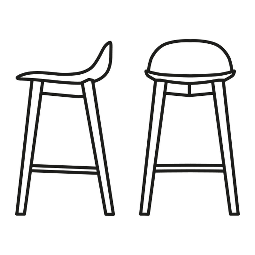 Academy Clear Wood Counter Stool by Connubia finish option, white background