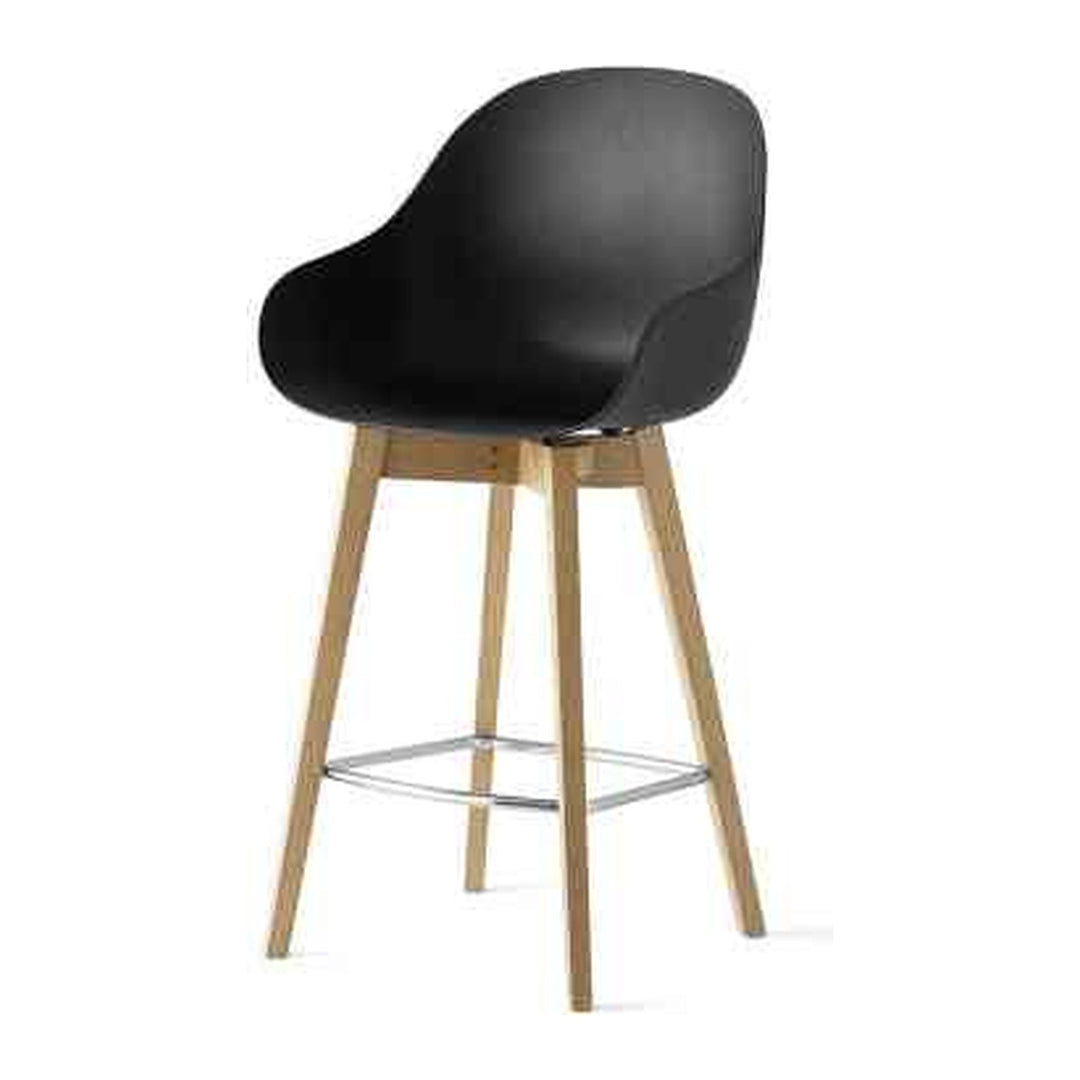 Academy Wood Counter Stool with Arms by Connubia, white background