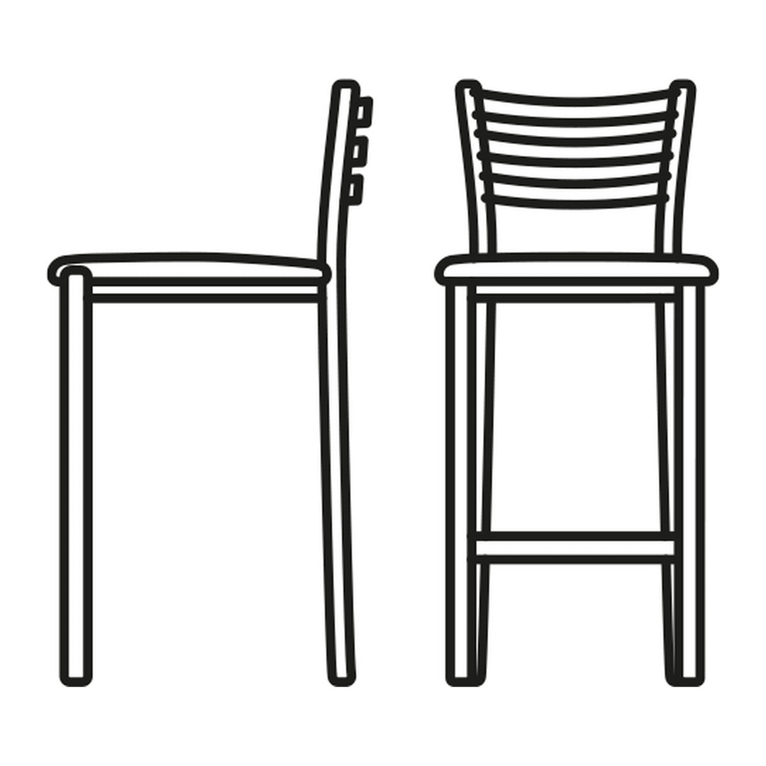 Ace Counter Stool by Connubia line drawing