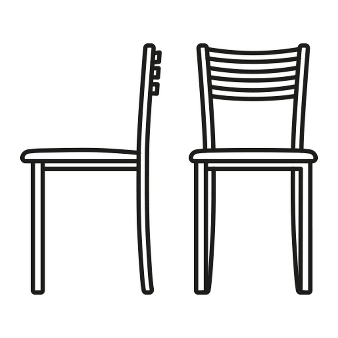 Ace Dining Chair by Connubia line drawing