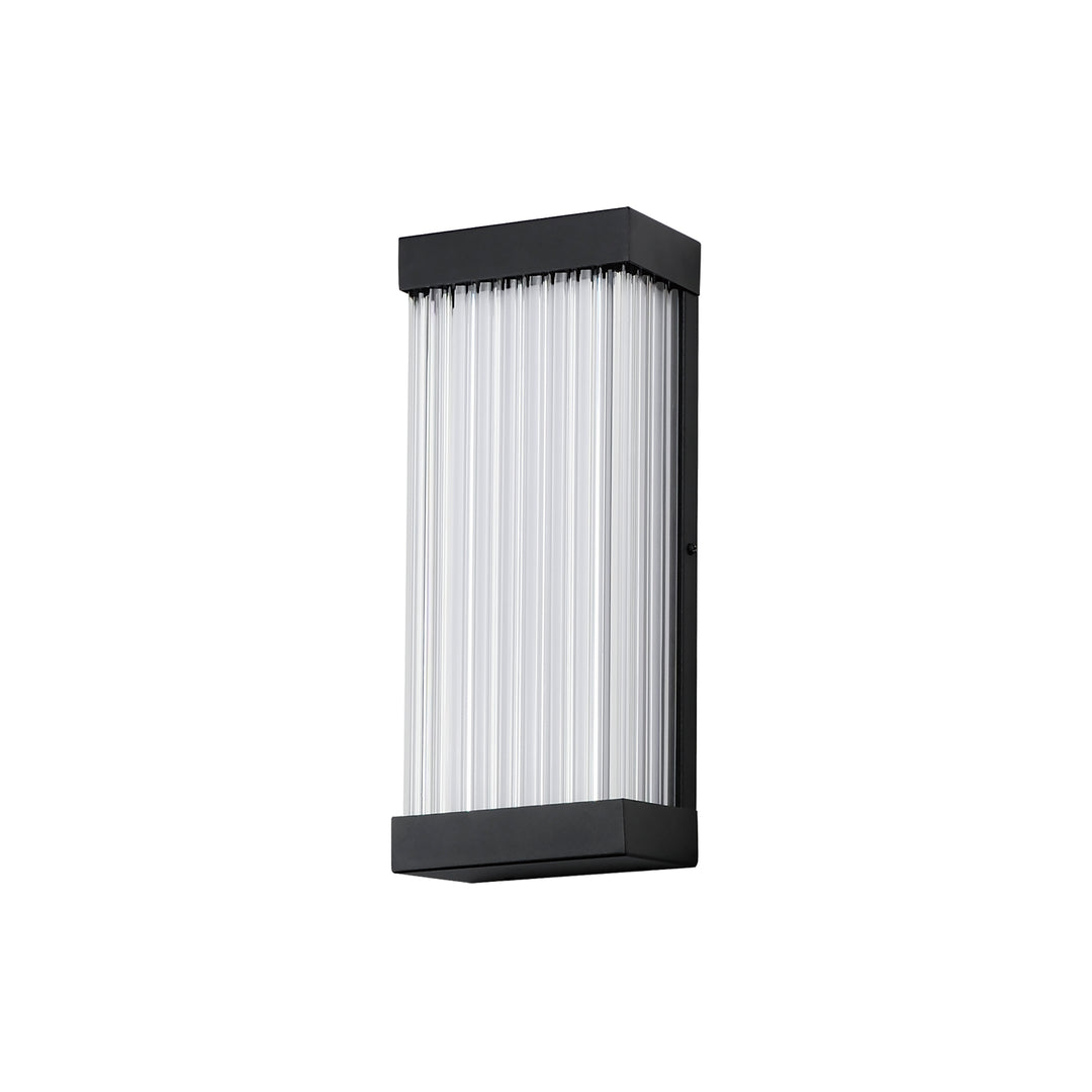 Acropolis 14" LED Outdoor Sconce by ET2 Lighting in Black, front view