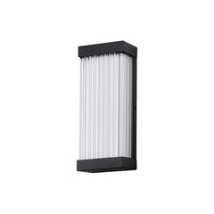 Acropolis 14" LED Outdoor Sconce by ET2 Lighting in Black, front view