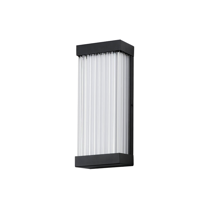 Acropolis 14" LED Outdoor Sconce by ET2 Lighting in Black, front view
