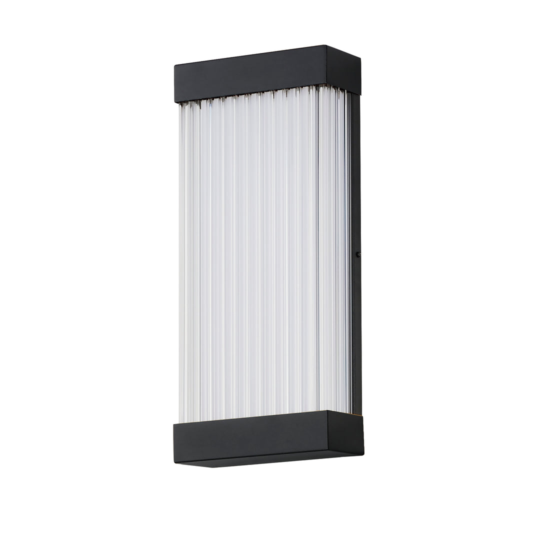 Acropolis 18" LED Outdoor Sconce by ET2 Lighting in Black, front view
