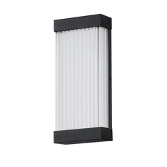 Acropolis 18" LED Outdoor Sconce by ET2 Lighting in Black, front view