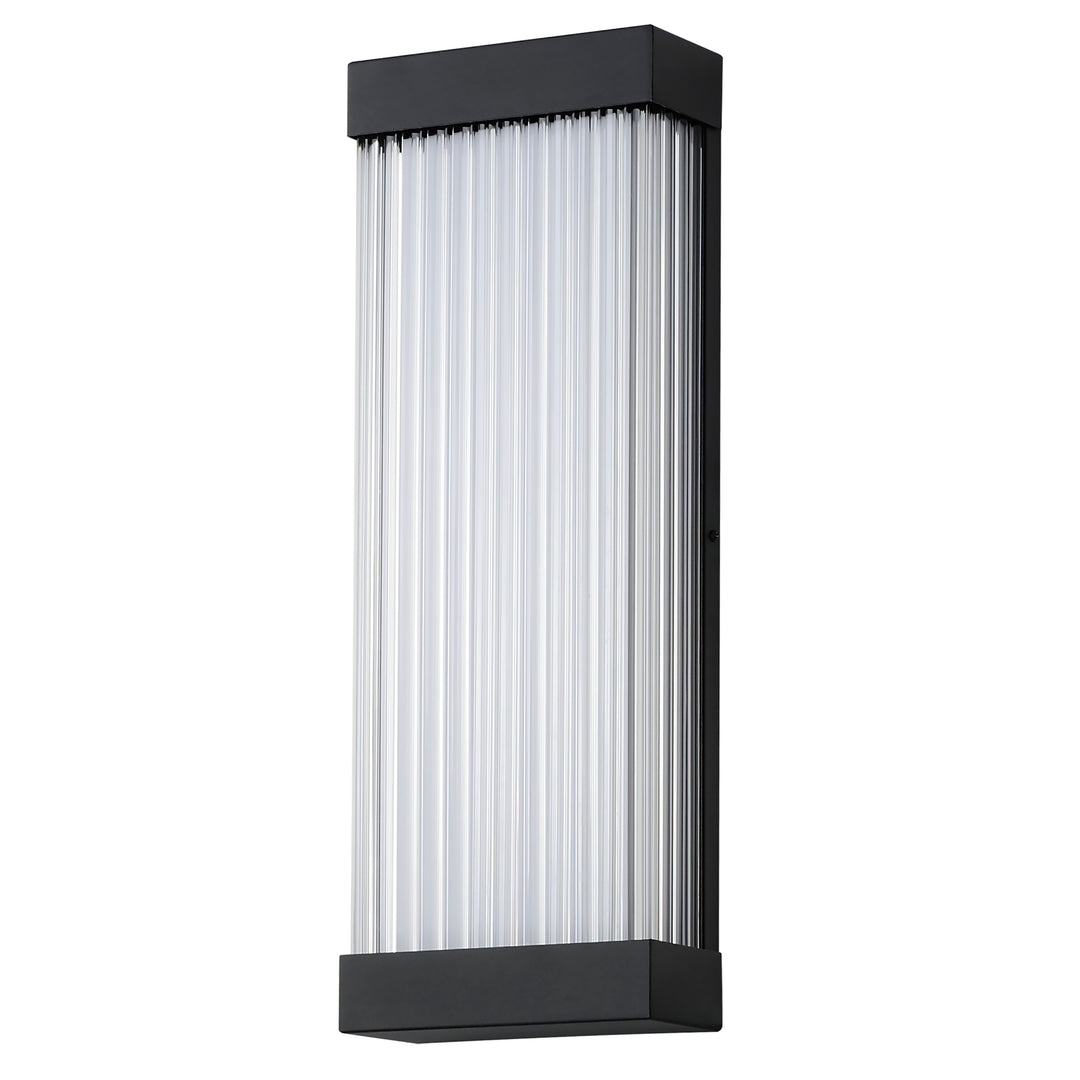 Acropolis 22" LED Outdoor Sconce by ET2 Lighting in Black, front view
